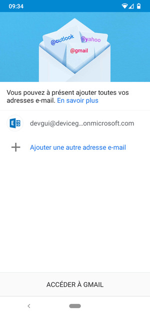 Sélectionnez ACCÉDER  À GMAIL