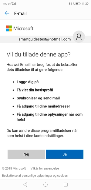 Vælg Ja