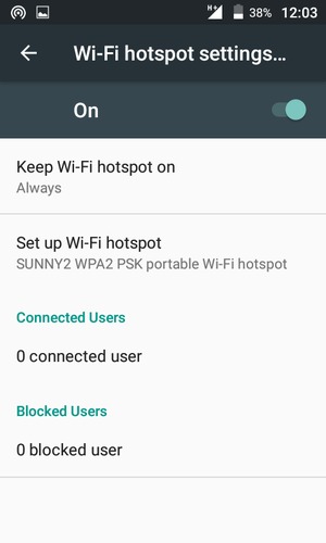 Your phone is now set up for use as a modem