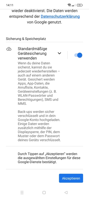 Wählen Sie Akzeptieren