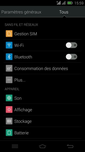 Sélectionnez Gestion SIM