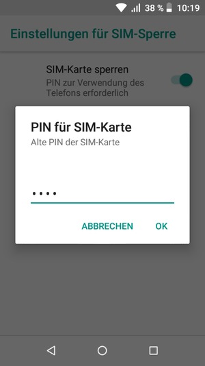 Geben Sie Ihre Alte PIN der SIM-Karte ein und wählen Sie OK