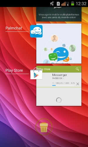 Select the Delete icon to close all running apps