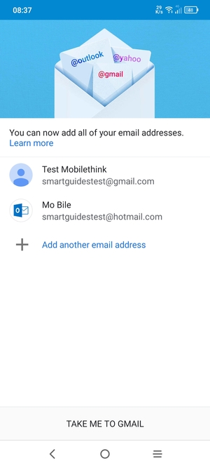 Select TAKE ME TO GMAIL