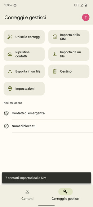 I tuoi contatti verranno salvati sul tuo account Google, e salvati sul tuo telefono la prossima volta che Google sarà sincronizzato.