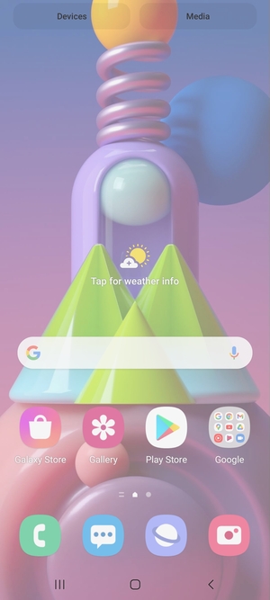 Slide down the top menu
