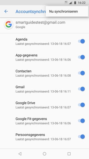 Selecteer Nu synchroniseren