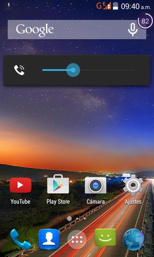 Continúe presionando para ajustar el volumen hasta el nivel requerido