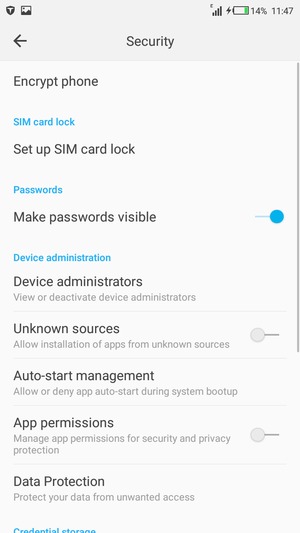 Select Set up SIM card lock