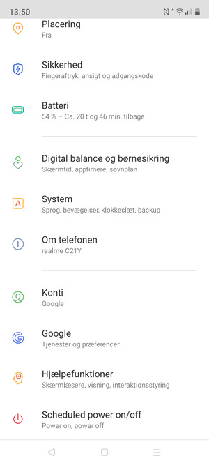 Scroll til og vælg Sikkerhed