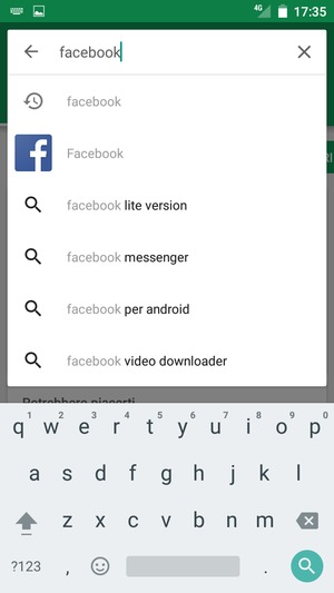 Inserisci il nome dell'app e seleziona Cerca
