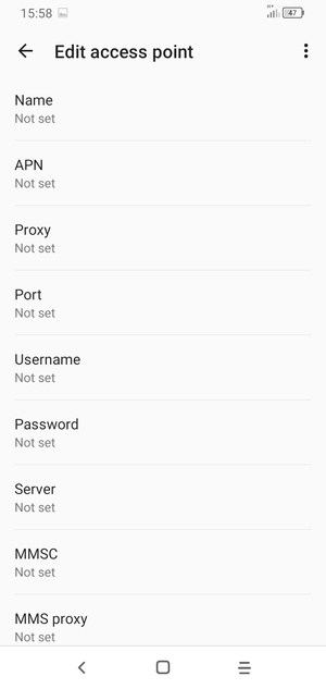 Enter Internet information