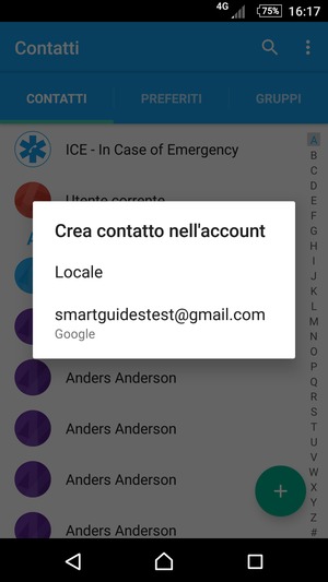 Seleziona il tuo account Google