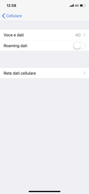 Attiva o disattiva Roaming dati
