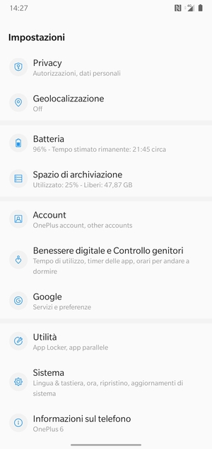 Scorri e seleziona Sistema