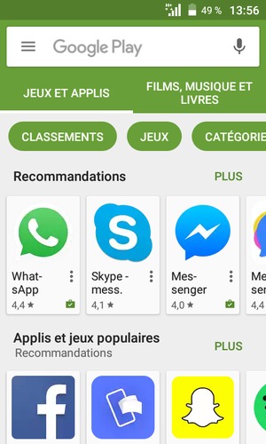 Sélectionnez la barre de Recherche