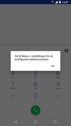 Hvis din telefonsvarer ikke er sat op, vælg OK