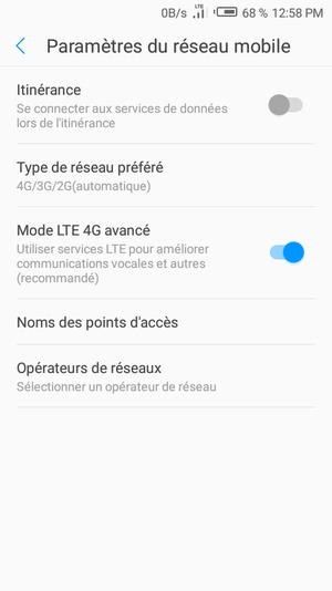 Sélectionnez Noms des points d'accès