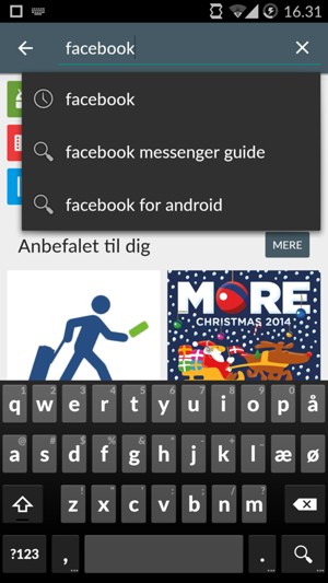 Indtast navnet på appen og vælg Søg