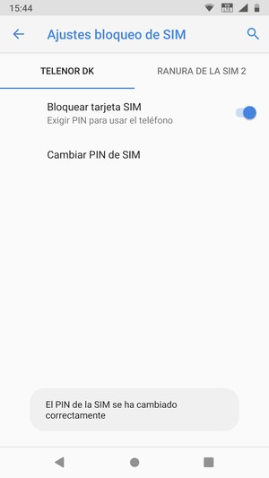 Su PIN de SIM ha sido cambiado