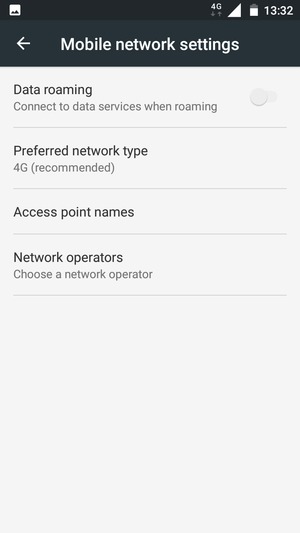 Select Preferred network type