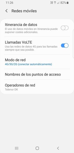 Seleccione Modo de red