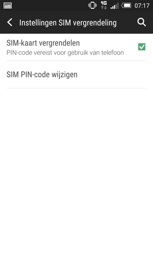 Selecteer SIM PIN-code wijzigen