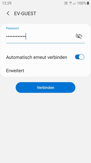 Geben Sie das WLAN-Passwort ein und wählen Sie Verbinden