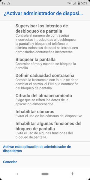 Desplácese y seleccione Activar esta aplicación de administrador de dispositivos