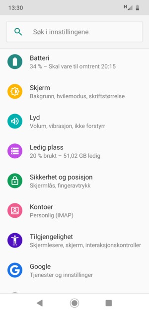 Bla til og velg Sikkerhet og posisjon
