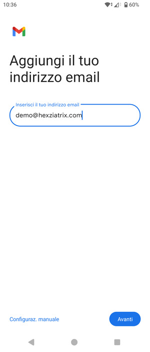 Inserisci il tuo indirizzo email e seleziona Avanti