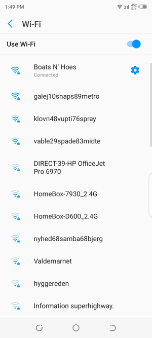 You are now connected to the Wi-Fi network