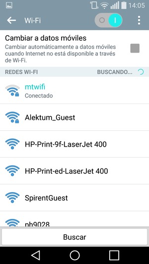 Ahora está conectado a la red Wi-Fi
