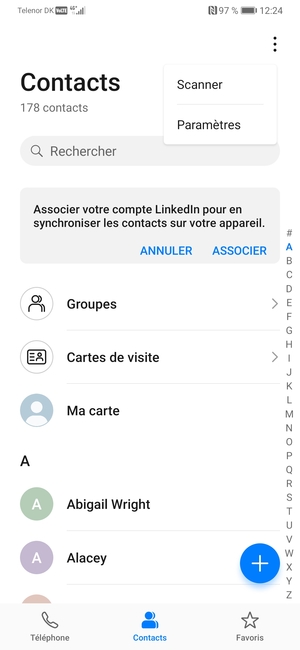 Sélectionnez Paramètres