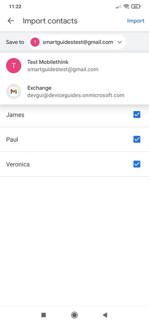 Select your Google account