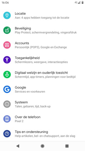 Scroll naar en selecteer Beveiliging