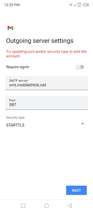 Select Security type