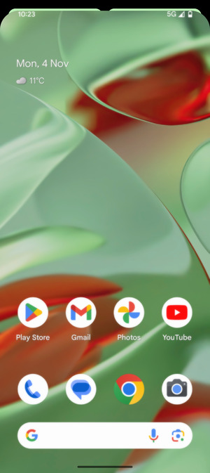 Slide down the top menu
