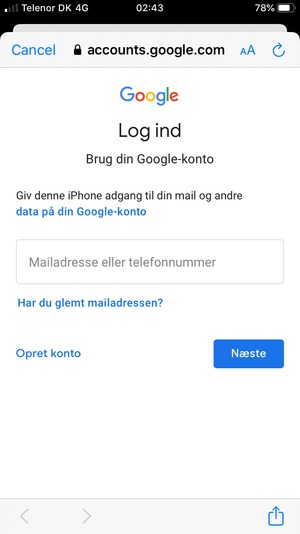 Enter your Email address and  select Next