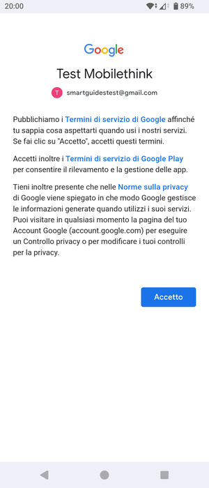 Seleziona Accetto