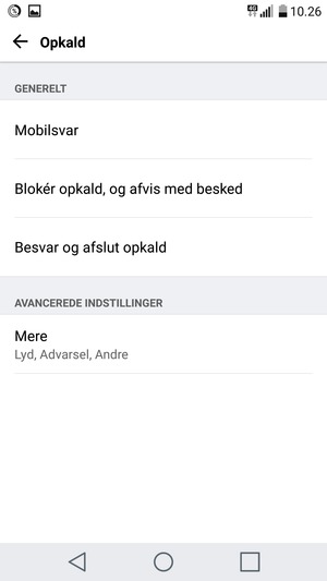Vælg  Mobilsvar