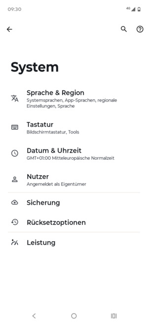 Wählen Sie Sicherung