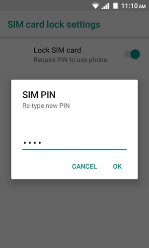Confirm your new SIM PIN and select OK