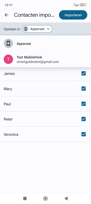Selecteer uw Google-account