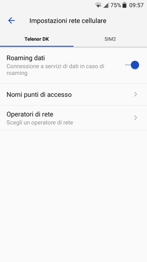 Attiva o disattiva Roaming dati