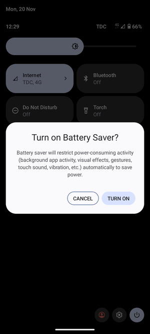 Select TURN ON