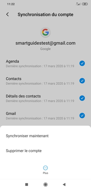 Sélectionnez Synchroniser maintenant