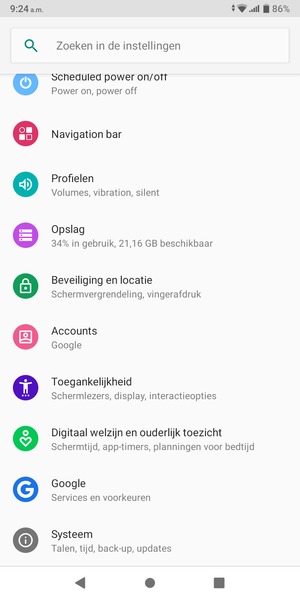 Scroll naar en selecteer Systeem