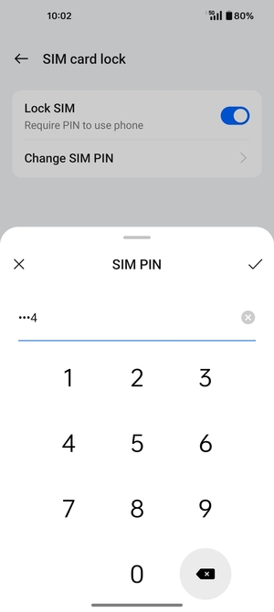 Enter your Current SIM PIN and select OK