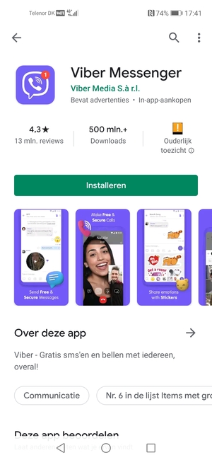 Selecteer Installeren